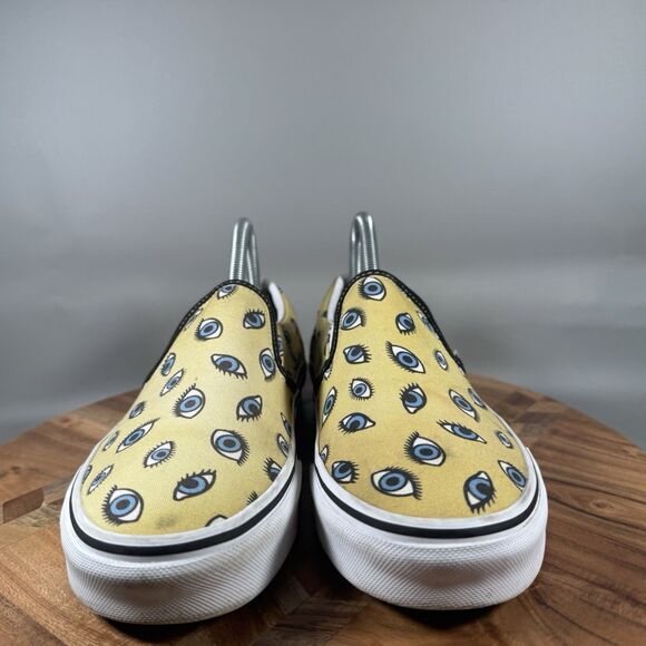 Vans Slip On Off The Wall Classic Casual Shoes‎ Yellow Eyeball Women's 8.5 - Picture 2 of 8